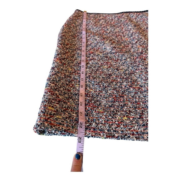 Tahari A Line Tweed Multi Color Metallic Ribbon Trim Waist Mini Skirt Size 16 - Picture 6 of 14
